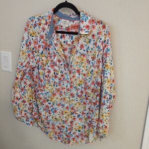 Vibrant 100% Cotton Floral Button-Down Shirt